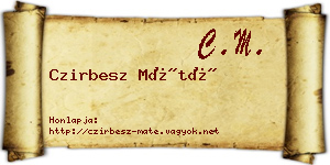 Czirbesz Máté névjegykártya