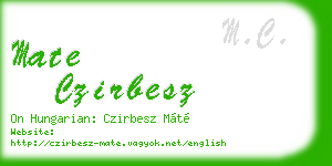 mate czirbesz business card