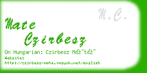 mate czirbesz business card